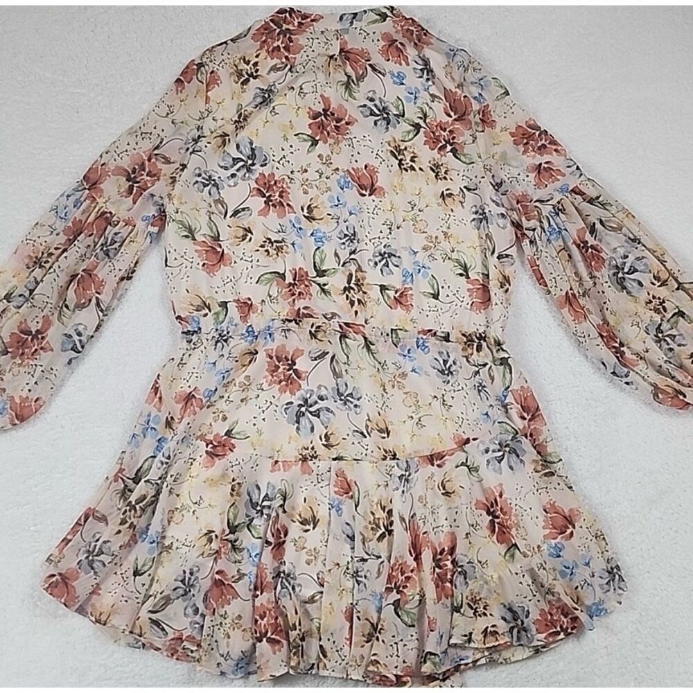 ✨Vici Vienne Floral Adjustable Balloon Sleeve Mini Sz Large Dress✨ - Picture 13 of 15